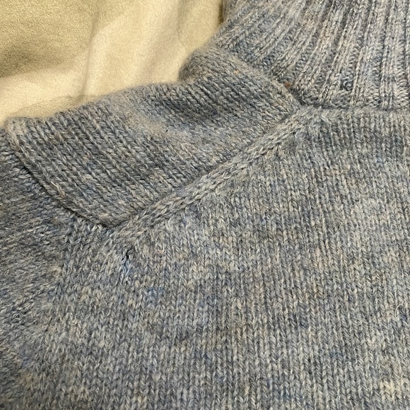 Prada Men's Wool Quarter Zip Sweater Turtleneck Winter Blue Pullover Size 52 - Picture 12 of 13